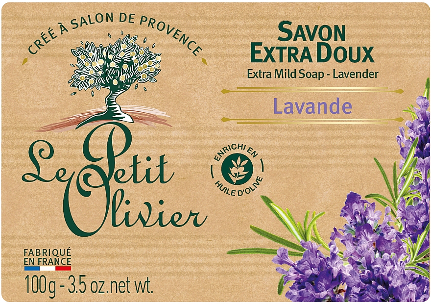 Milde Seife mit Lavendelextrakt - Le Petit Olivier Extra mild soap Lavender — Bild N1