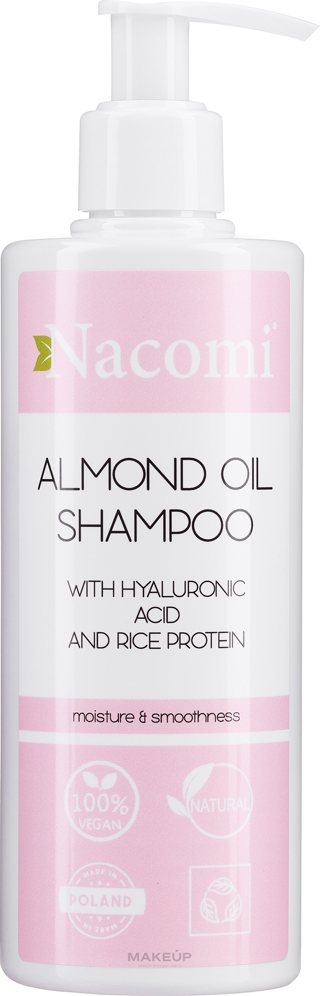 Pflegeshampoo mit Mandelöl, Hyaluronsäure und Reisprotein - Nacomi Almond Oil Shampoo — Bild 250 ml