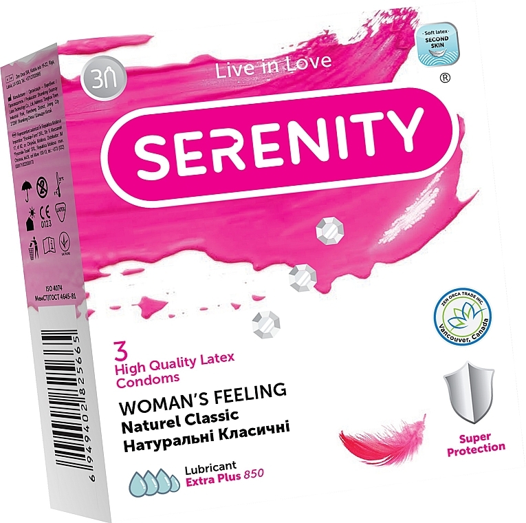 Natürliche klassische Kondome 3 St. - Serenity Woman`s Feeling Naturee Classic — Bild N1