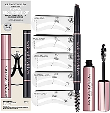 Set - Anastasia Beverly Hills Brow Beginners Kit Medium Brown (br/Pencil/0.2g + Gel/Mini/2.5ml + Stencils) — Bild N1