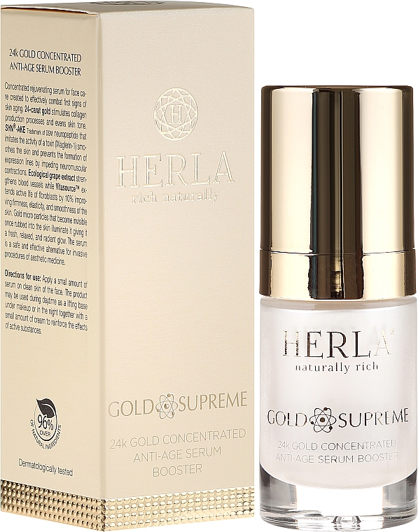 Straffendes Gesichtsserum mit 24K Gold - Herla Gold Supreme 24K Gold Concentrated Anti-Age Serum Booster — Bild N1