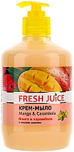 Düfte, Parfümerie und Kosmetik Cremeseife mit Kamelienöl "Mango & Karambole" mit Spender - Fresh Juice Mango & Carambol