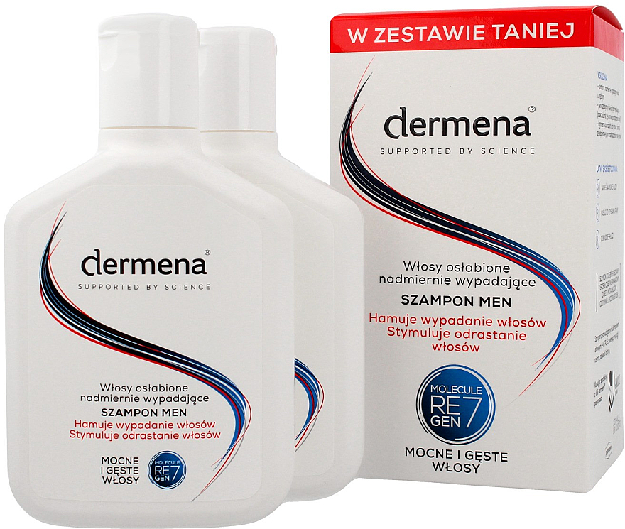 Haarpflegeset für Männer - Dermena Hair Care Shampoo (Shampoo gegen Haarausfall 2x200ml) — Bild N1