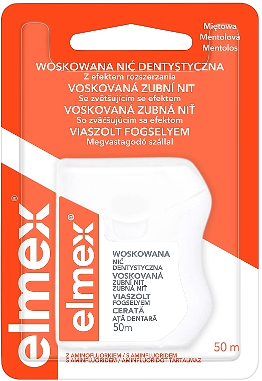 Gewachste Zahnseide mit Minzgeschmack 50 m - Elmex Mint Waxed Dental Floss — Bild N1