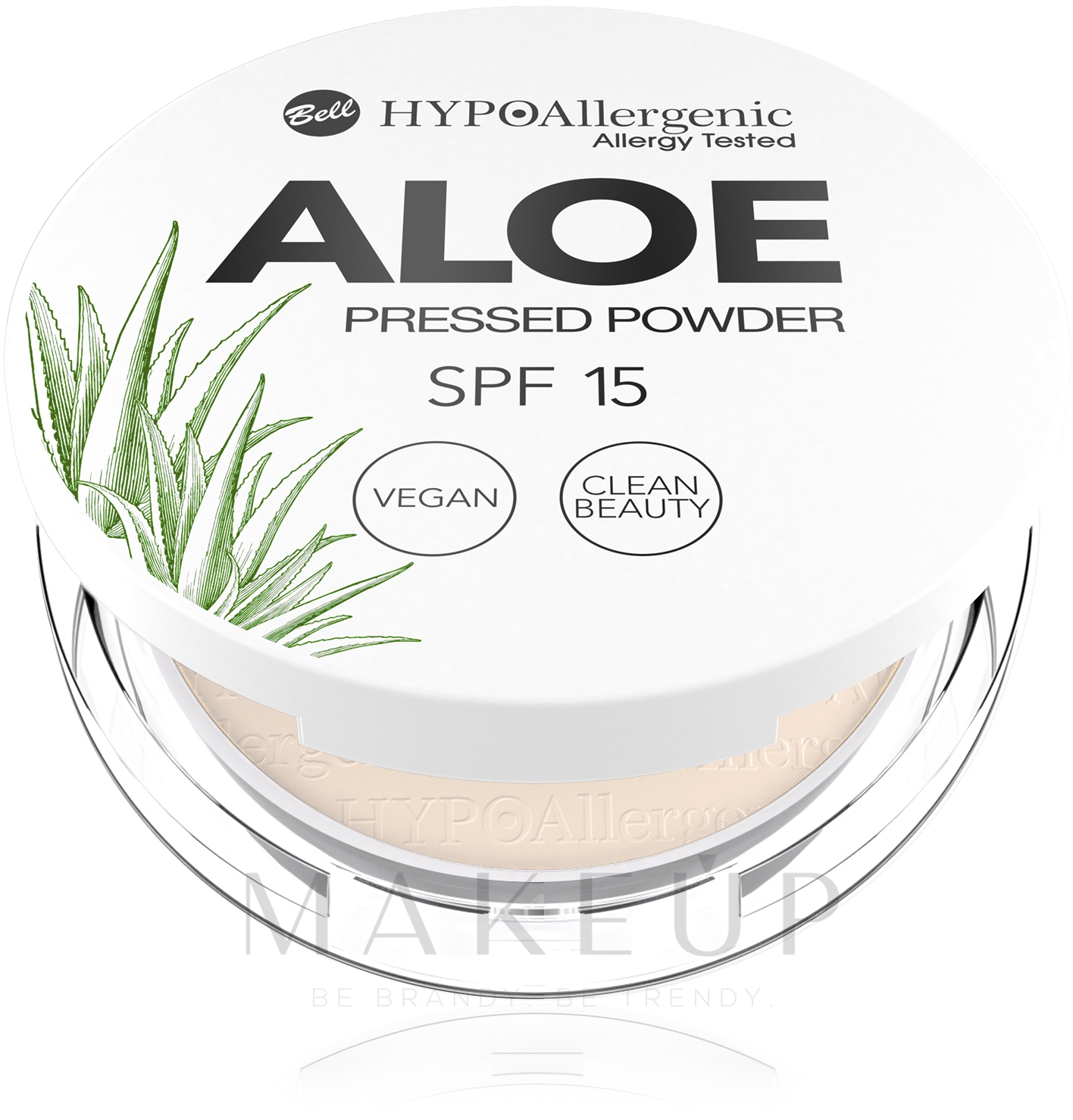 Gepresster Puder SPF15 - Bell Hypo Allergenic Aloe Pressed Powder SPF15 — Bild 01 Cream