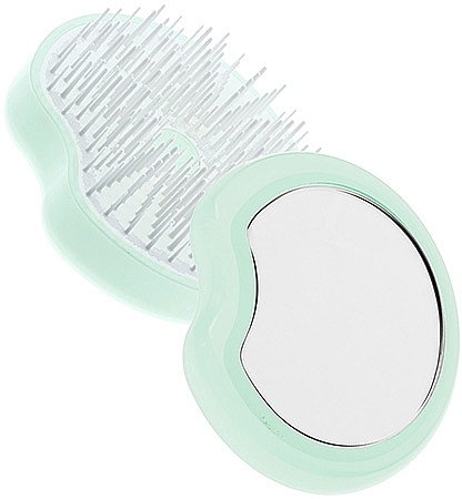 Kompakte Haarbürste mit Spiegel minzgrün - Janeke Compact and Ergonomic Handheld Hairbrush With Mirror — Bild N1