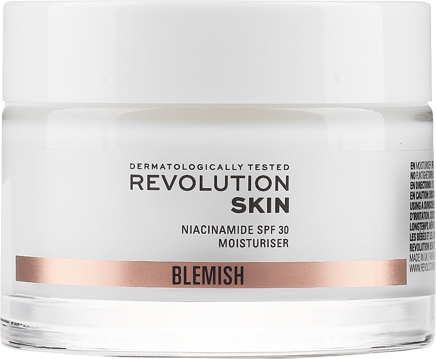 Feuchtigkeitsspendende Gesichtscreme mit Niacinamid - Revolution Skin Blemish Niacinamide SPF 30 Moisturiser  — Bild N2