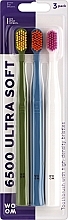 Düfte, Parfümerie und Kosmetik Zahnbürsten-Set 3 St. - Woom 6500 Ultra Soft 