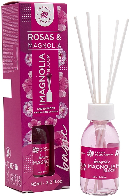 Raumerfrischer Rose und Magnolie - La Casa De Los Aromas Reed Diffuser Magnolia Bloom — Bild N1