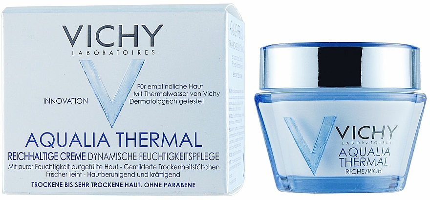 Reichhaltige und feuchtigkeitsspendende Gesichtscreme für trockene Haut - Vichy Aqualia Thermal Dynamic Hydration Riche Cream