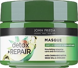 Düfte, Parfümerie und Kosmetik Intensiv pflegende und revitalisierende Haarmaske mit Avocadoöl und grünem Tee - John Frieda Detox & Repair Masque