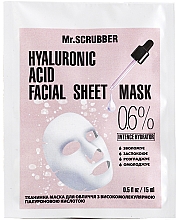 Düfte, Parfümerie und Kosmetik Tuchmaske mit hochmolekularer Hyaluronsäure - Mr.Scrubber Hyaluronic Acid Facial Sheet Mask 0,6%