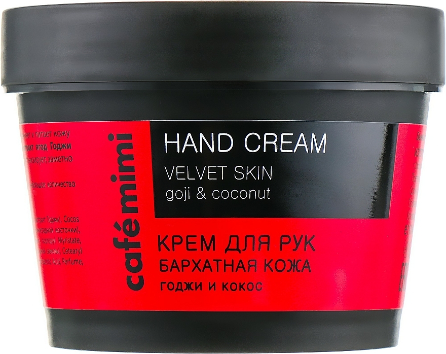 Handcreme mit Goji-Beere und Kokosnussöl - Cafe Mimi Hand Cream Velvet Skin