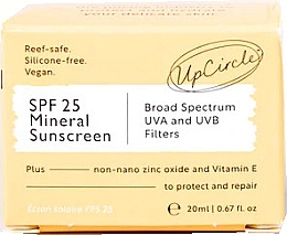 Mineralische Sonnenschutzcreme für das Gesicht - UpCircle SPF 25 Mineral Sunscreen Travel Size (Mini)  — Bild N2