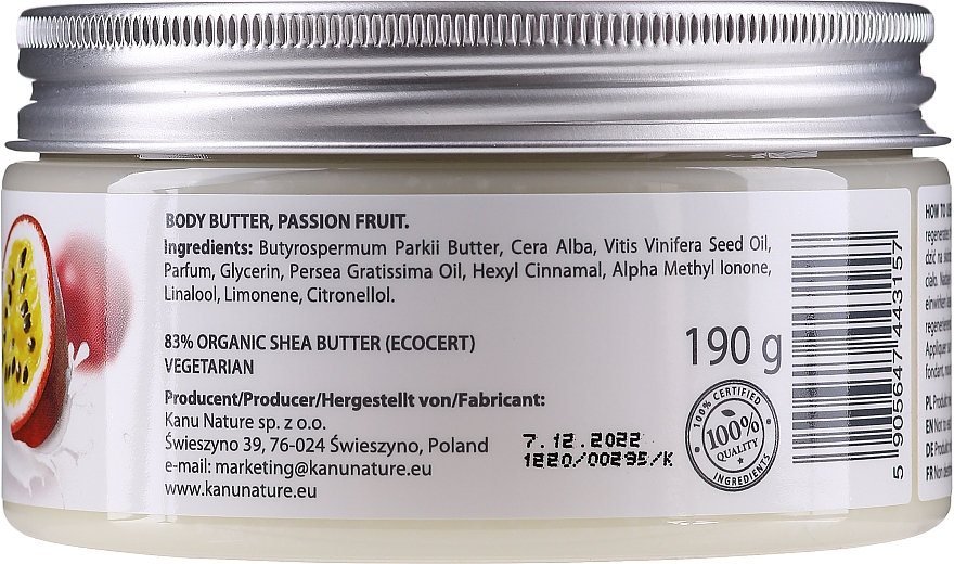 Shea-Körperbutter Passionsfrucht - Kanu Nature Passion Fruit Body Butter — Bild N2