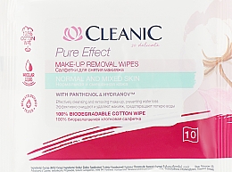Düfte, Parfümerie und Kosmetik Feuchttücher zum Abschminken für normale und gemischte Haut 10 St. - Cleanic Pure Effect Moisturizing