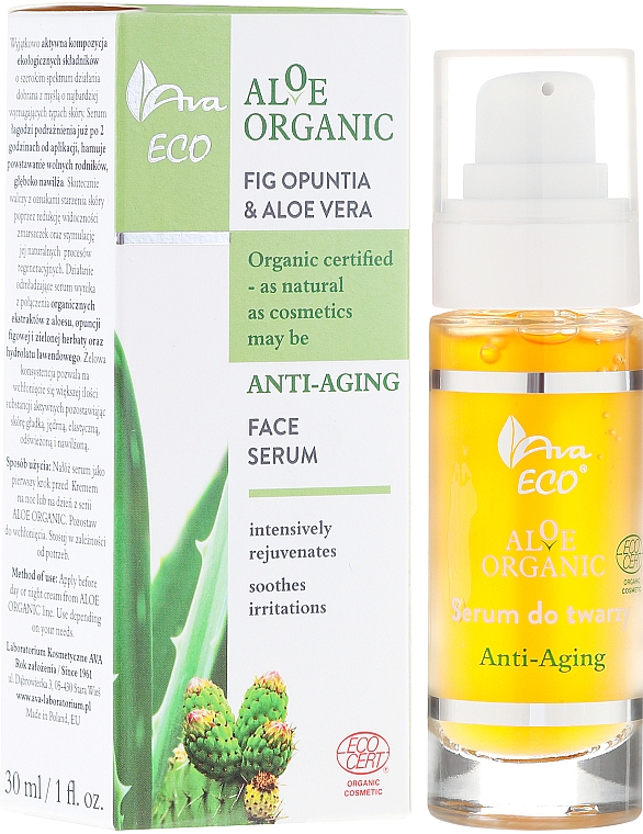 Anti-Aging Gesichtsserum mit Aloe - Ava Laboratorium Aloe Organiic Serum