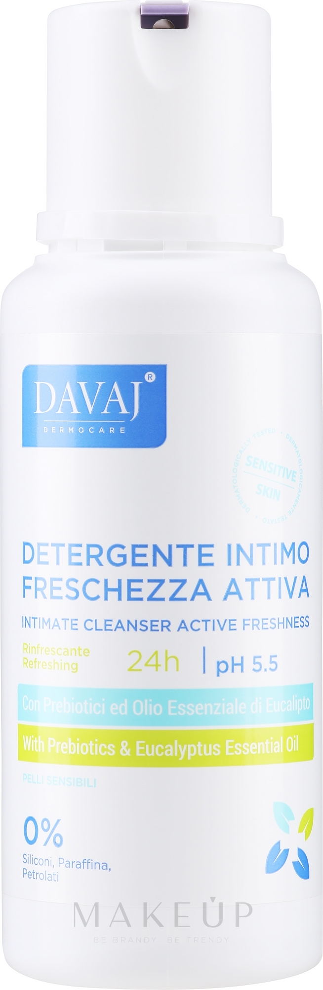 Intimhygienegel mit Präbiotika - Davaj Intimate Cleanser Active Freshness pH 5,5 — Bild 250 ml