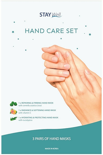 Handpflege-Set in Handschuh-Form - Stay Well Hand Care Set (Handmaske in Handschuh-Form 3x2 St.) — Bild N1
