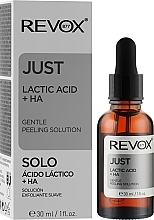 Schonendes Peeling für Gesicht und Hals mit Milchsäure - Revox Lactic Acid + HA Gentle Peeling Solution — Bild N2