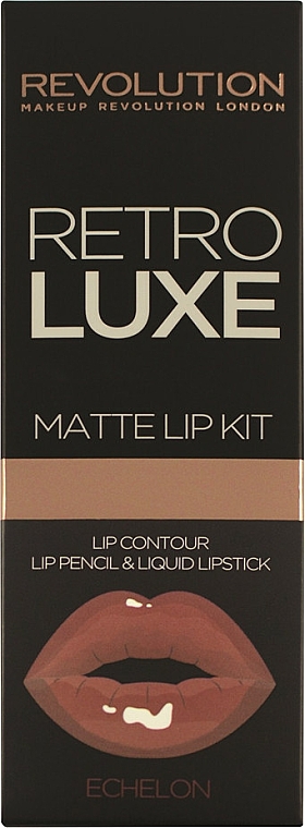 Lippen-Make-up Set (Lippenstift 5.5ml + Lippenkonturenstift 1g) - Makeup Revolution Retro Luxe Matte Lip Kit — Bild N1