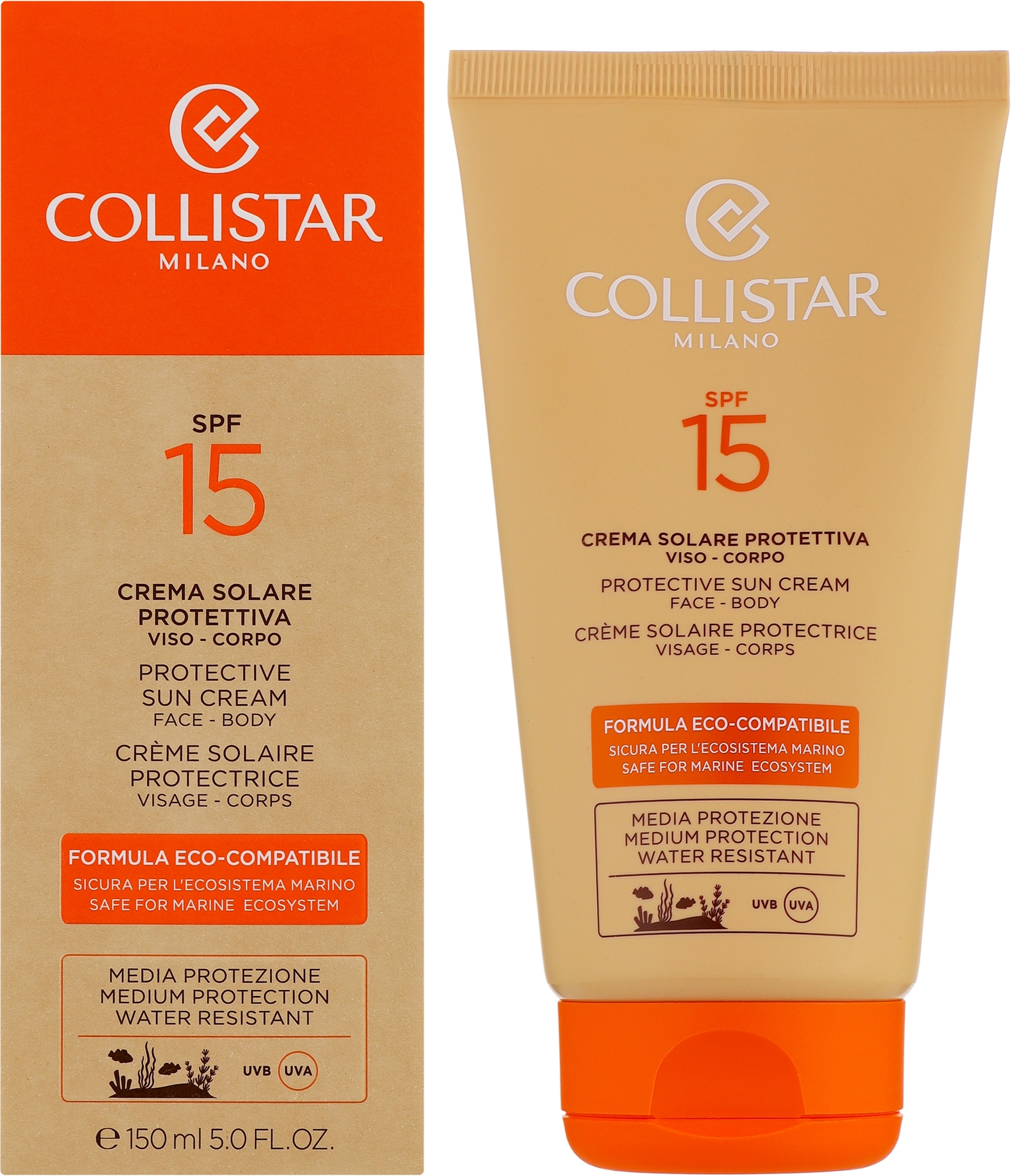 Schützende Sonnenschutzcreme - Collistar Eco-Compatible Protection Sun Cream SPF15 — Bild 150 ml