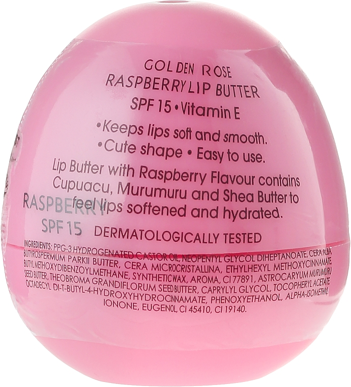 Lippenbutter mit Himbeeraroma SPF 15 - Golden Rose Lip Butter SPF15 Raspberry — Bild N1