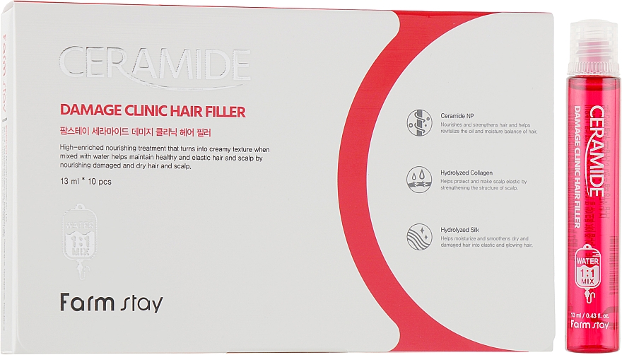 Nährender und feuchtigkeitsspendender Haarfiller mit Ceramiden - FarmStay Ceramide Damage Clinic Hair Filler — Bild N1