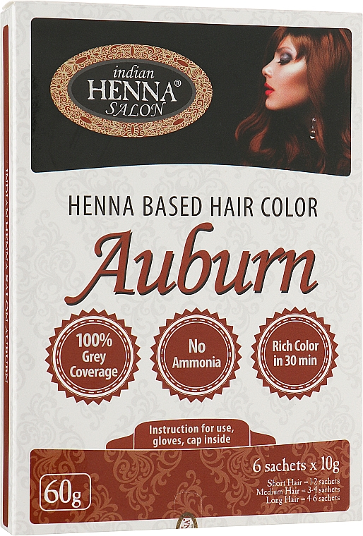 Haarfarbe Goldene Kastanie - Indian Henna Salon Based Hair Colour Auburn — Bild N1