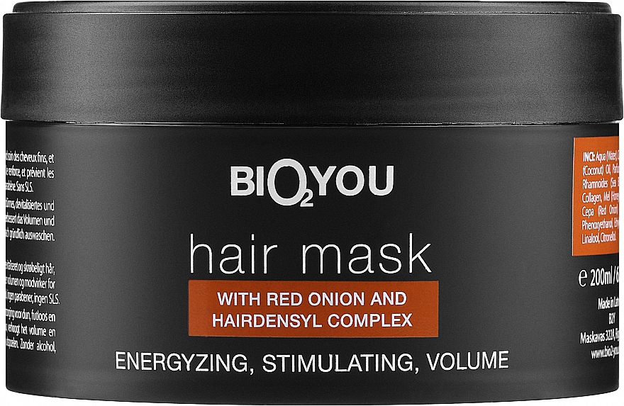 Haarmaske mit rotem Zwiebelextrakt - Bio2You Natural Hair Mask — Bild N1