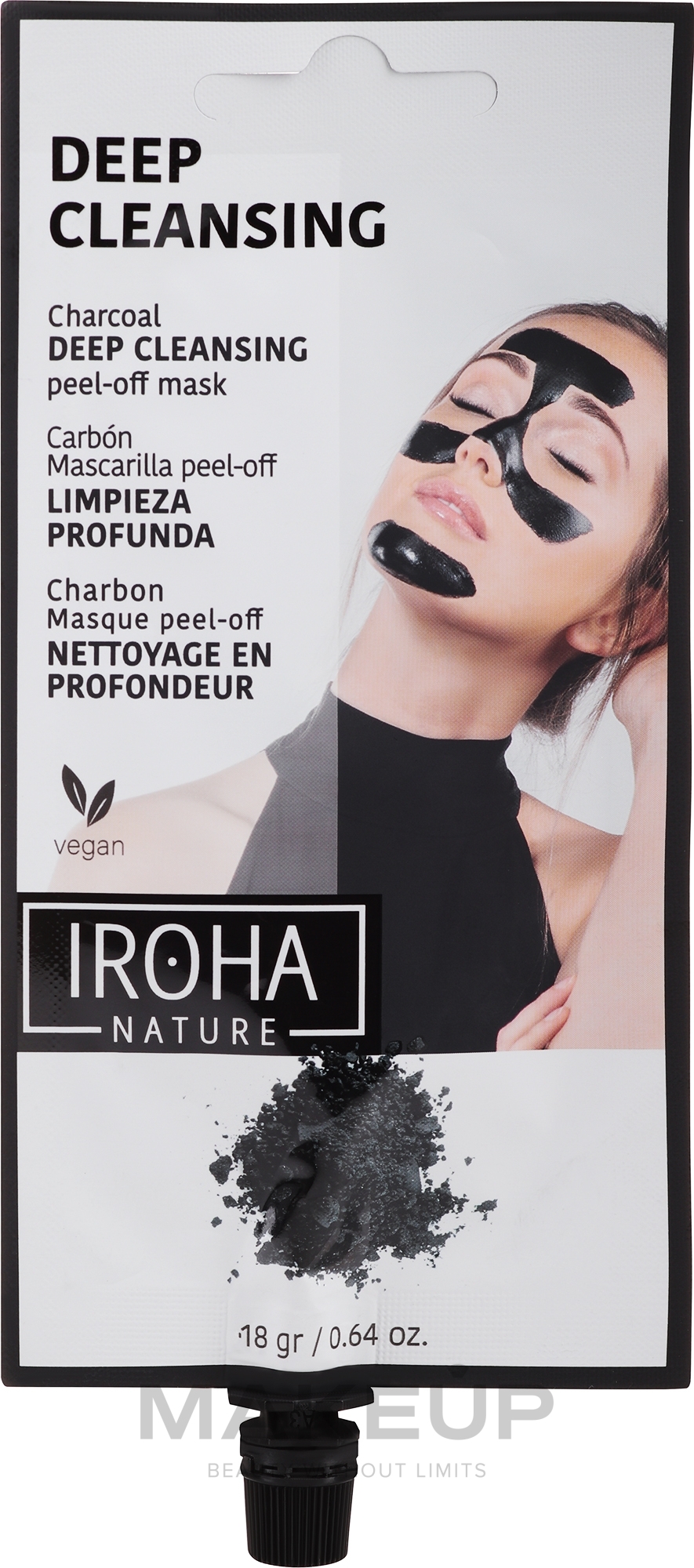 Peel-Off Gesichtsmaske mit Aktivkohle - Iroha Nature Detox Peel Off Face Mask — Bild 18 g