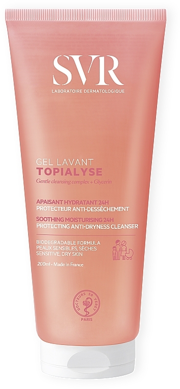 Reinigungsgel für Körper, Gesicht und Haare für die ganze Familie - SVR Topialyse Gel Lavant — Bild N1