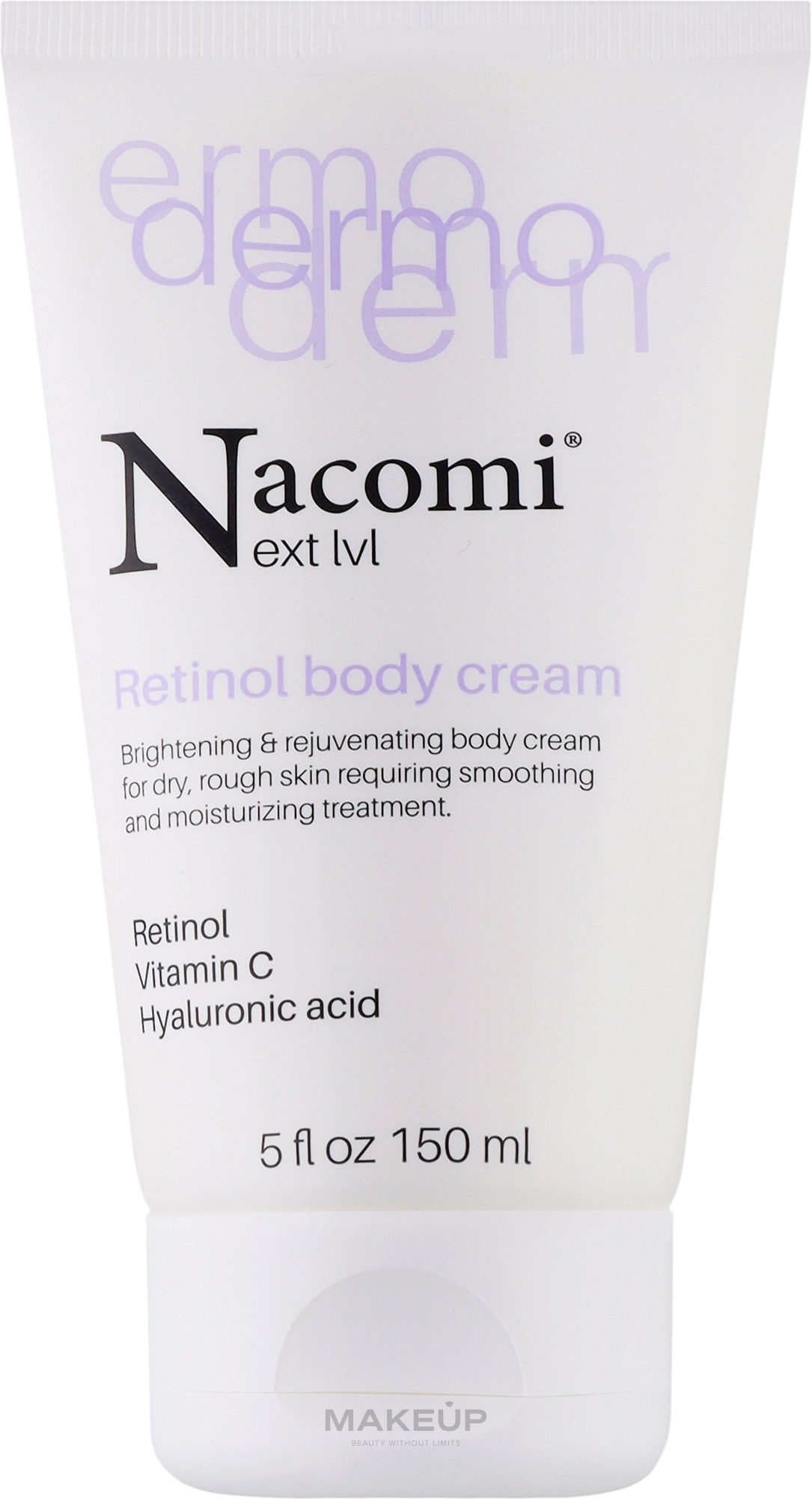 Aufhellende und verjüngende Körpercreme - Nacomi Next Level Dermo Cream — Bild 150 ml