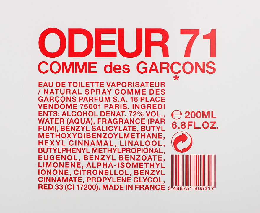 Comme Des Garcons Odeur 71 - Eau de Toilette — Bild N3