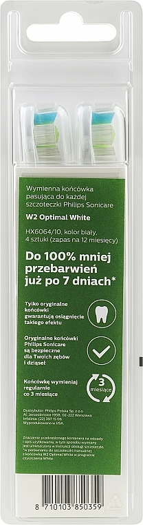 Austauschbare Zahnbürstenköpfe für elektrische Zahnbürste - Philips Sonicare W Optimal White — Bild N1