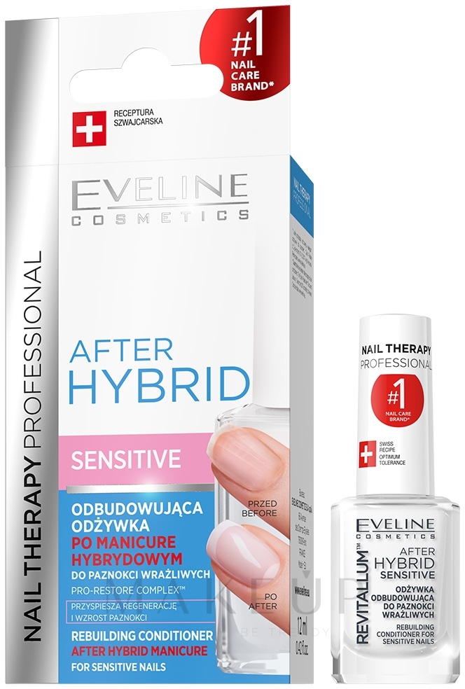 Pflegende Nagelplattenschutz - Eveline Cosmetics After Hybrid Rebuilding Conditioner — Foto 12 ml