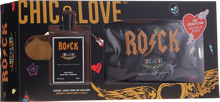 Chic&Love Rock - Duftset (Eau de Toilette 100ml + Kosmetiktasche)
