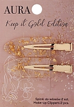 Haarspangen golden - Aura Cosmetics Keep It Gold Edition Make-up Clippers — Bild N1