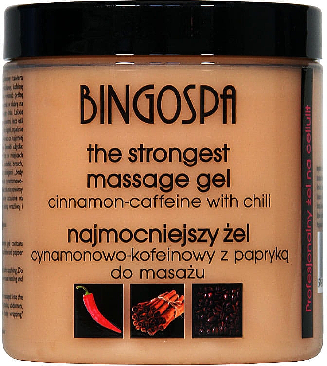 Superstarkes Massagegel mit Koffein, Zimt und rotem Pfeffer - BingoSpa Gel — Foto N1