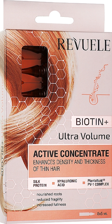 Haarampullen mit Biotin für mehr Volumen - Revuele Active Hair Concentrate Biotin+ Ultra Volume — Bild N2