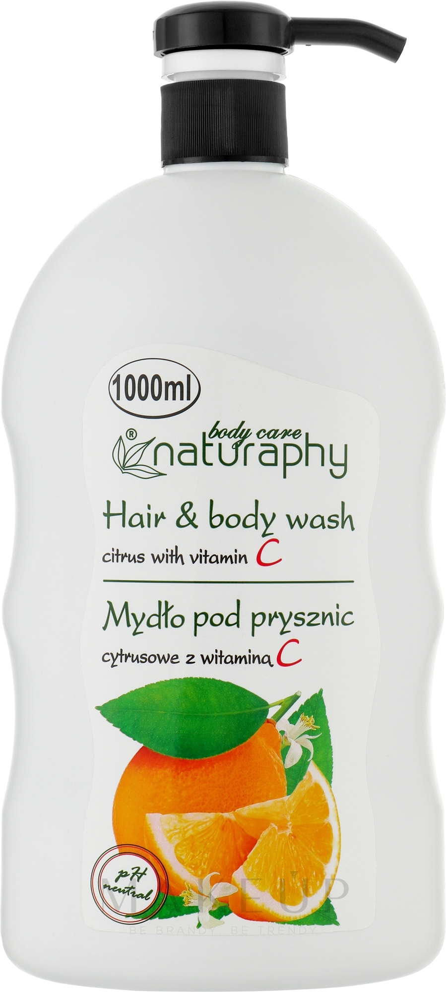 Duschgel für Haar und Körper mit Zitrusfrüchten und Vitamin C - Naturaphy Hair & Body Wash — Bild 1000 ml