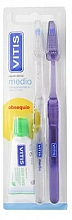 Set - Dentaid Vitis Medium Brush + Aloe (2/toothbrush + toothpaste/15ml) — Bild N1