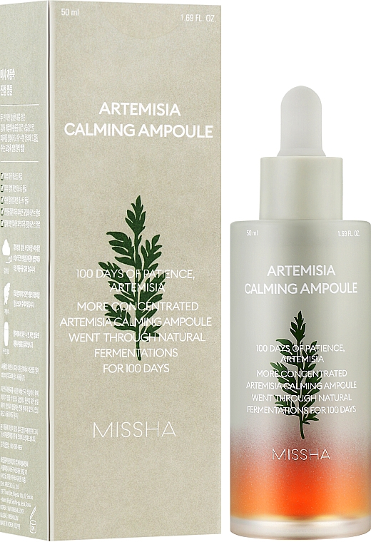 Beruhigende und feuchtigkeitsspendende Gesichtsampulle für trockene und sehr empfindliche Haut mit Beifuß-Extrakt - Missha Artemisia Calming Ampoule — Bild N2