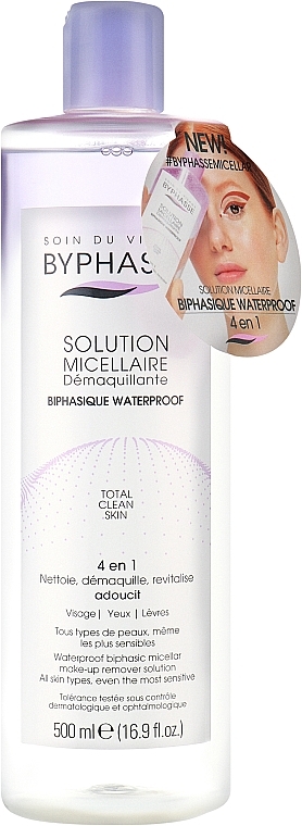 Mizellenwasser zum Abschminken - Byphasse Waterproof Make-up Remover Micellar Solution — Bild N1