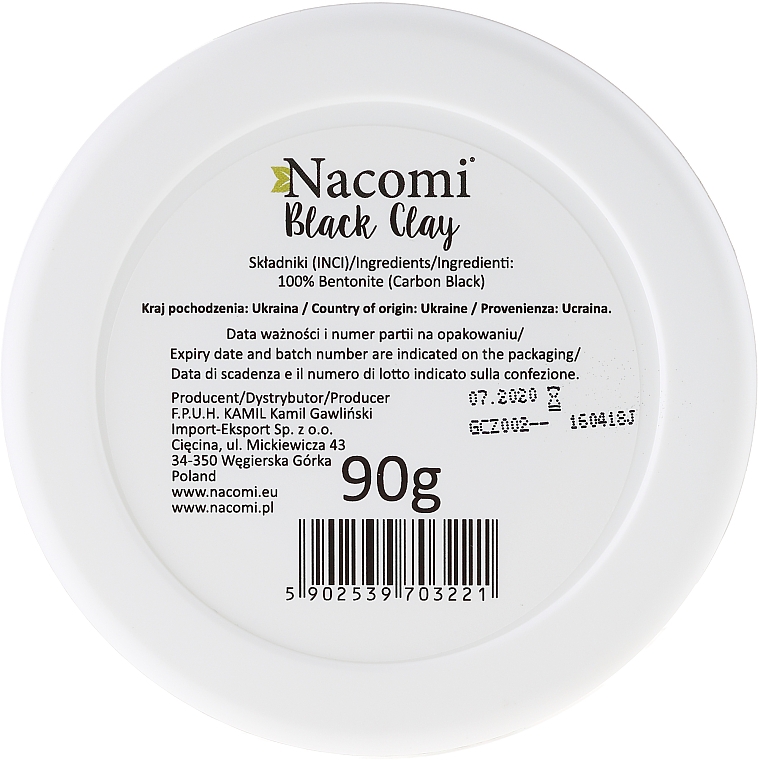 Reinigungsmaske für empfindliche und normale Haut - Nacomi Black Clay — Bild N2