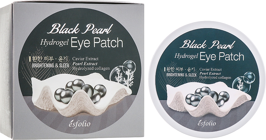 Hydrogel Augenpatches mit Kaviarextrakt und schwarzen Perlen - Esfolio Black Pearl Hydrogel Eye Patch — Bild N1