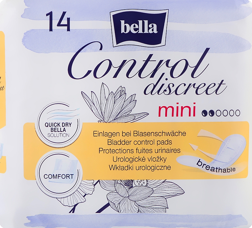 Einlagen bei Blasenschwäche 14 St. - Bella Control Discreet Mini Bladder Control Pads — Bild N1