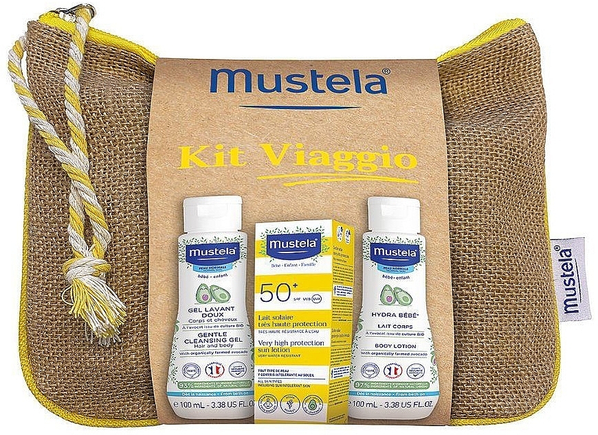 Abschminkpad-Set - Mustela Solar Kit (sh/gel/100ml + f/lot/40ml + b/lot/100ml + bag/1pcs) — Bild N1