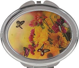 Düfte, Parfümerie und Kosmetik Kosmetischer Taschenspiegel Schmetterlinge 85451 gelb-rote Blumen - Top Choice