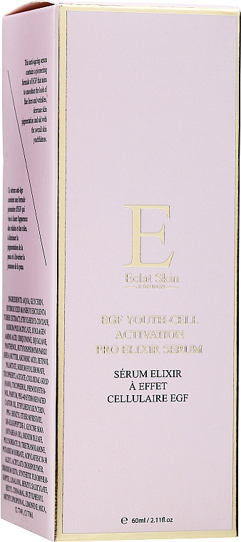 Pflegendes und feuchtigkeitsspendendes Serum-Elixier für das Gesicht mit Glycerin und Arganöl - Eclat Skin London EGF Youth-Cell Activation Pro-Elixir Serum — Bild N1